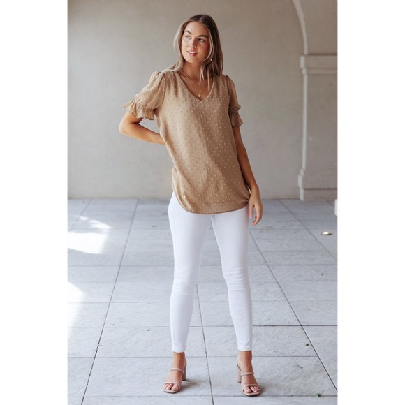 Swiss Dot Top in Stone - Picture 8 of 8